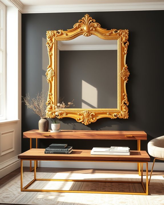 elegant gold mirror decor