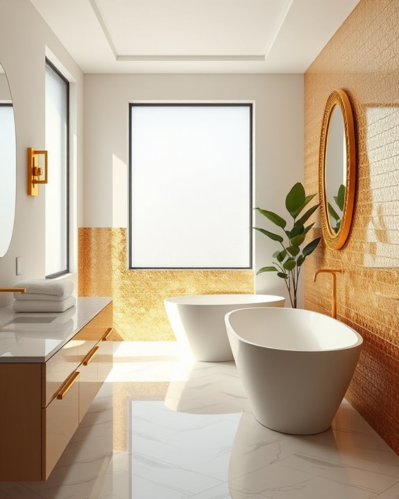 elegant gold mosaic backsplashes