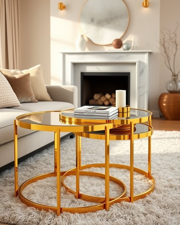 elegant gold nesting tables