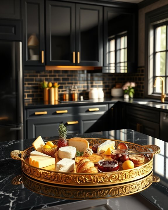 elegant gold serving trays