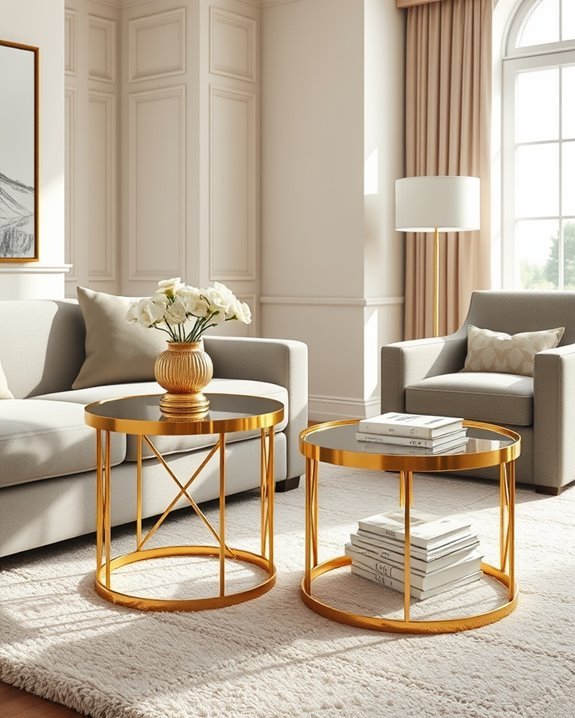 elegant gold side tables