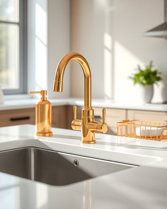 elegant gold sink accessories