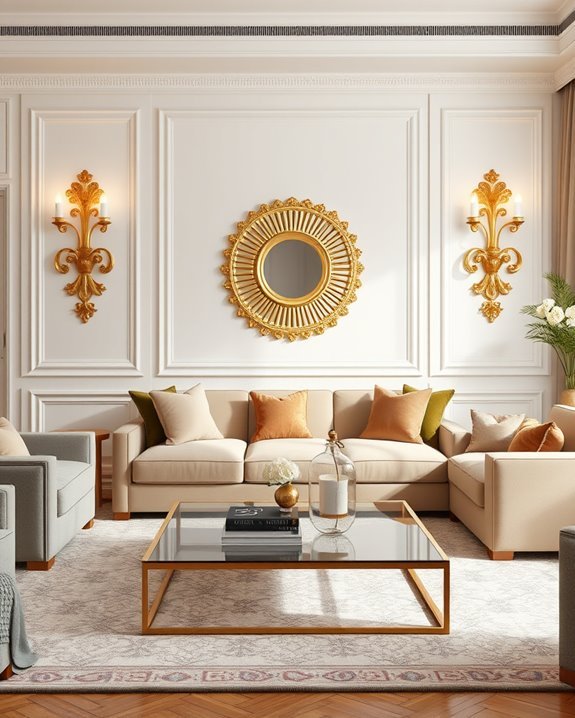 elegant gold wall sconces