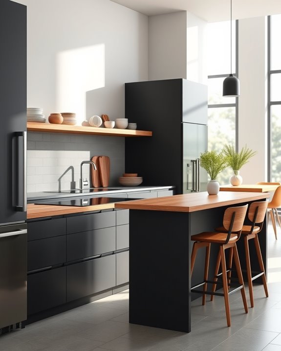 elegant grey and wood harmony
