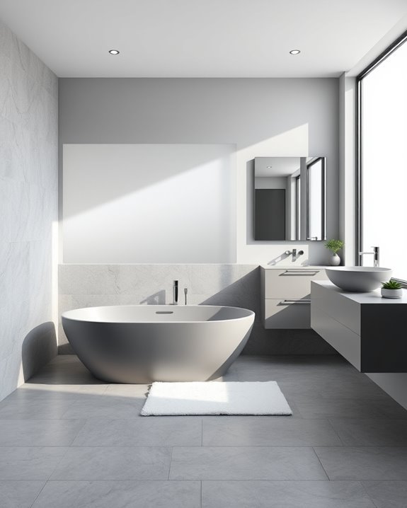 elegant grey bathroom finishes