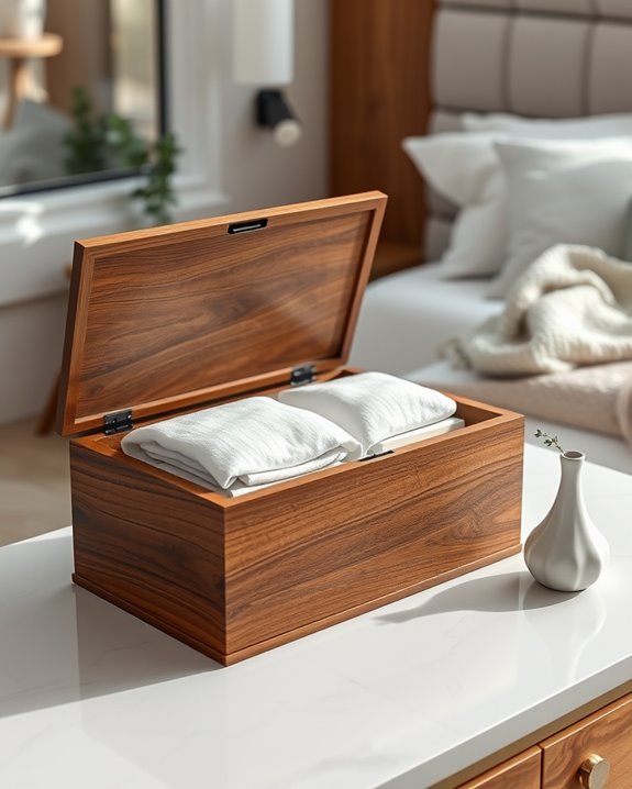 elegant handcrafted wooden storage