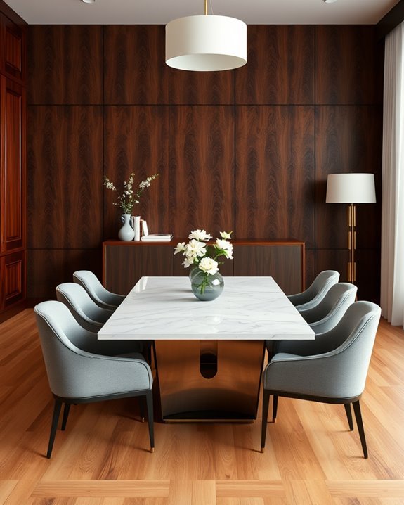 elegant mahogany dining ambiance