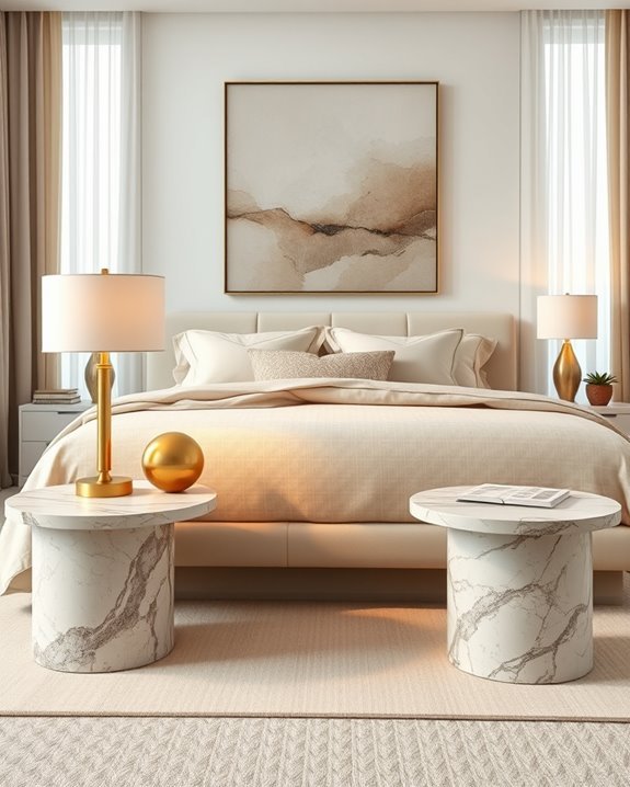 elegant marble accent tables