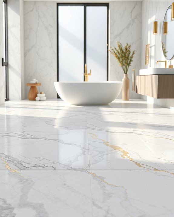 elegant marble bathroom flooring