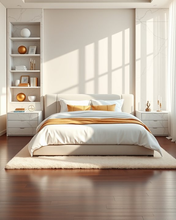 elegant marble shelving units