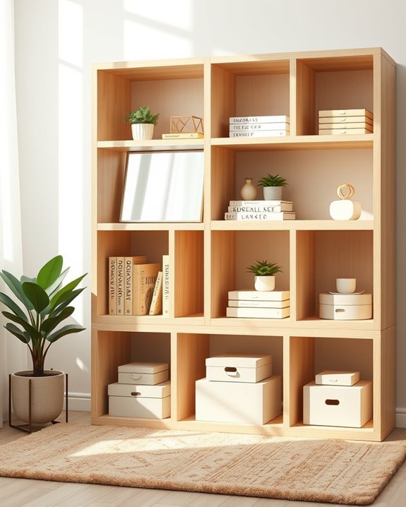 elegant mirrored cube storage
