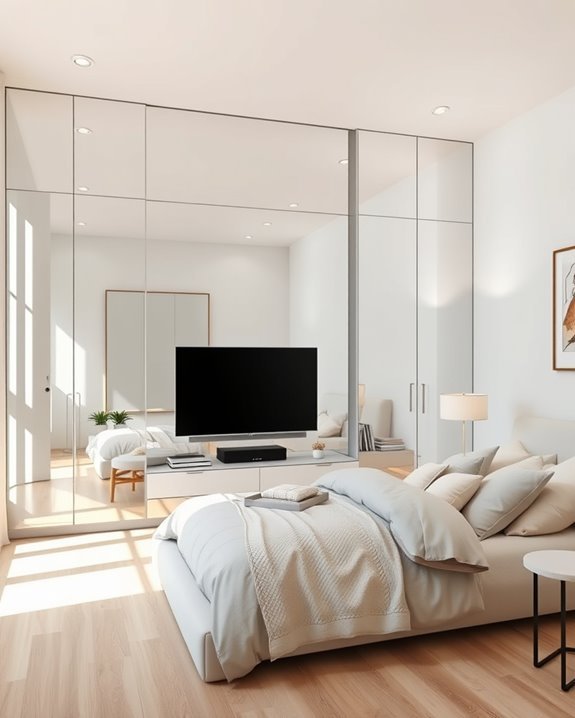 elegant mirrored tv design