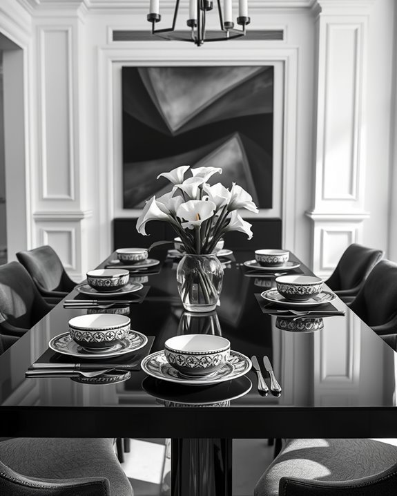 elegant monochrome dining experience