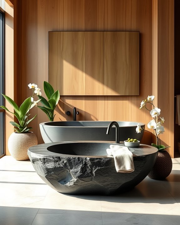 elegant natural stone basins