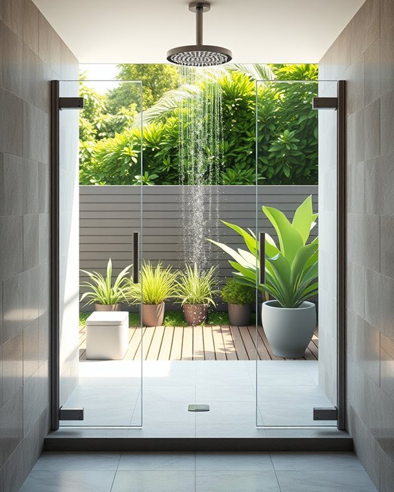 elegant outdoor shower experience