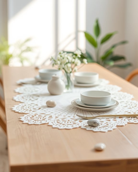 elegant paper doily runner