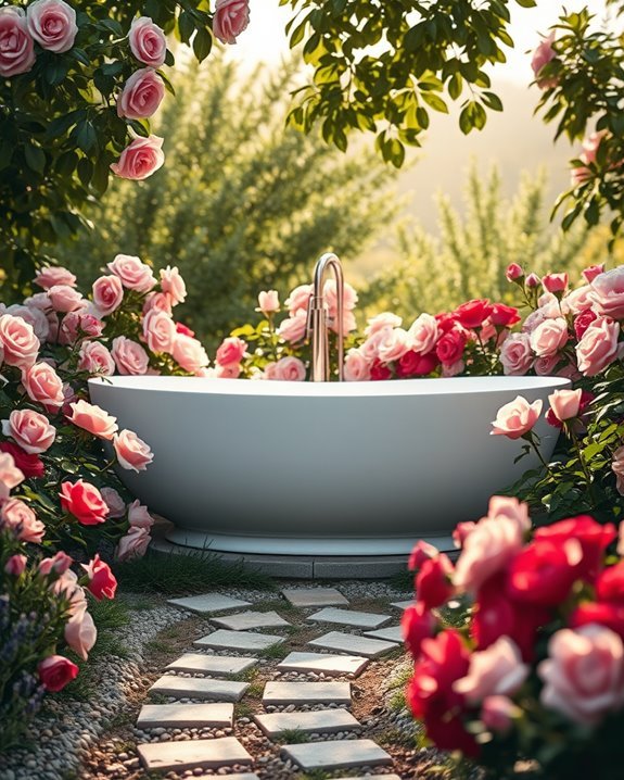 elegant rose garden oasis