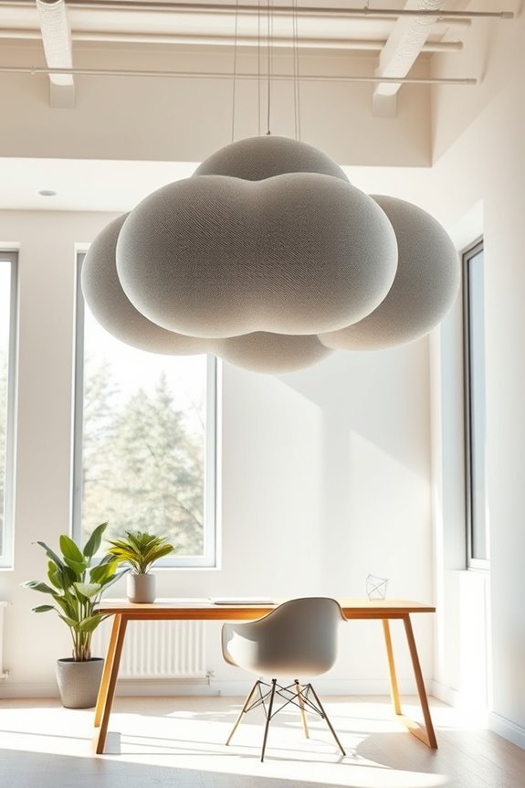 elegant sound absorbing ceiling features