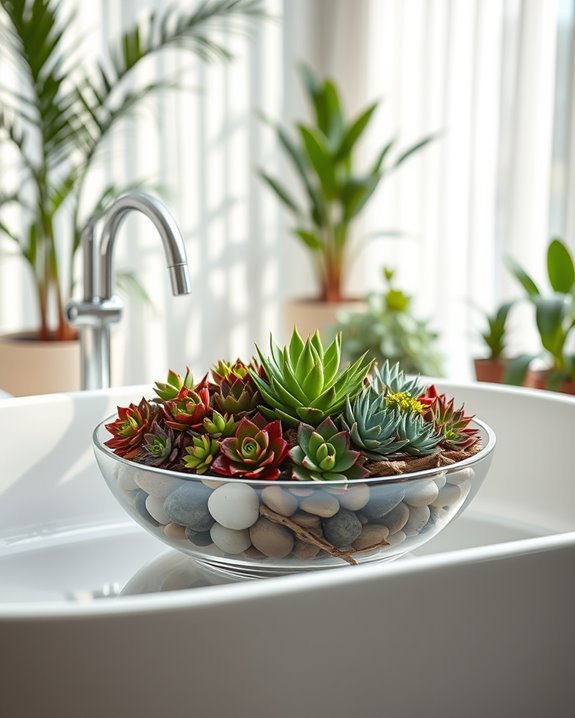 elegant succulent bathtub terrarium
