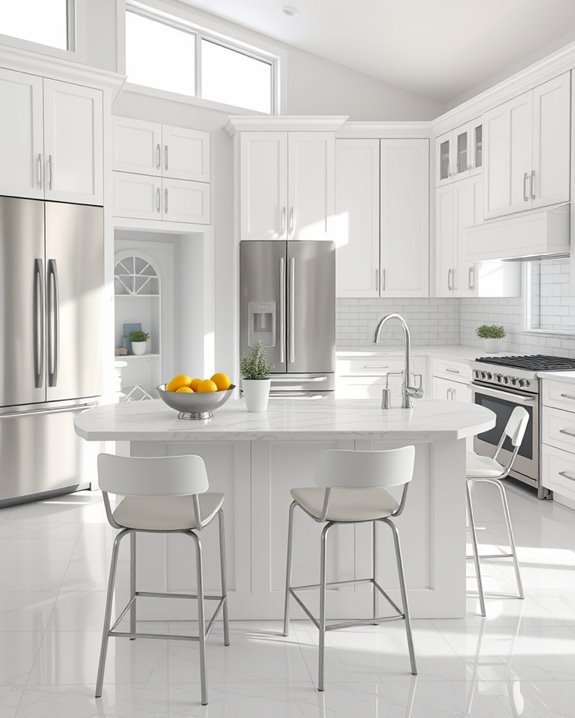 elegant white kitchen accents