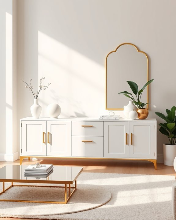 elegant white sideboards luxurious accents