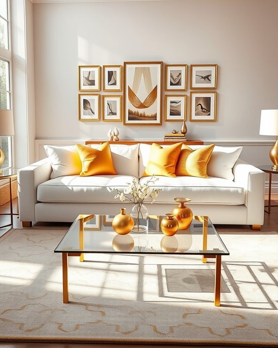 elegant white sofas enhanced
