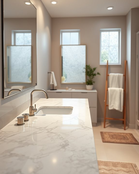 elevate bathroom with quartz