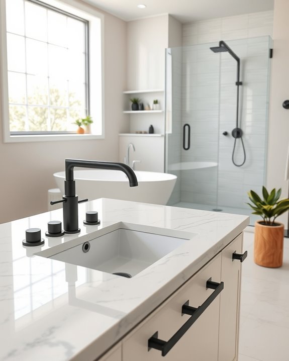 elevate bathroom with unique hardware