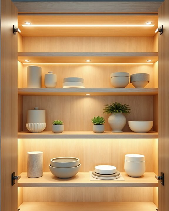 elevate cupboards with lighting