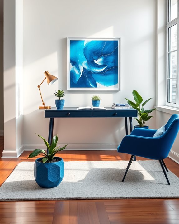 elevate office with blue