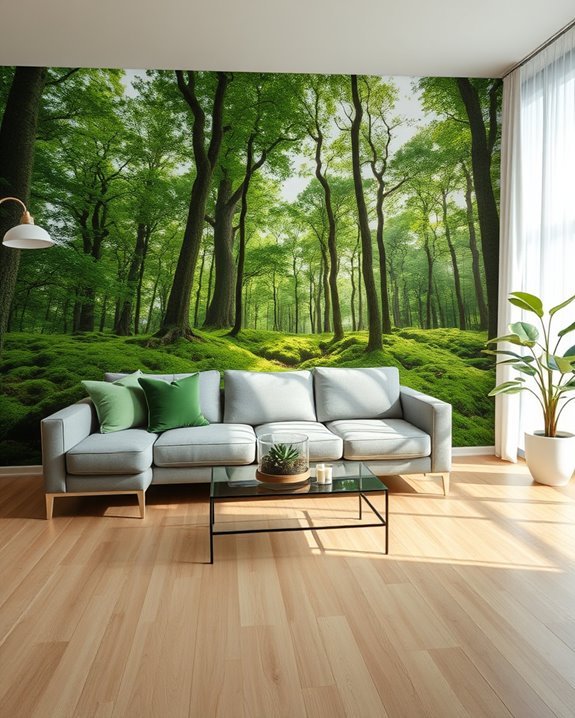 enchanting green landscape murals