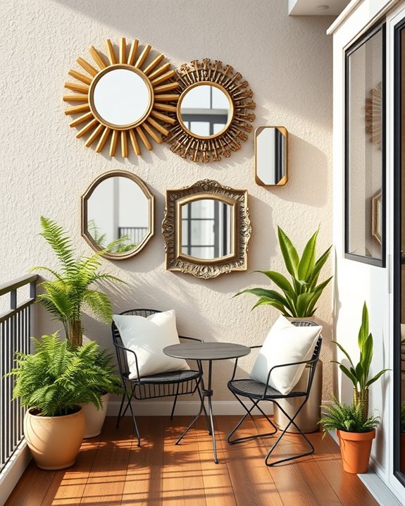 enhance balcony with mirrors