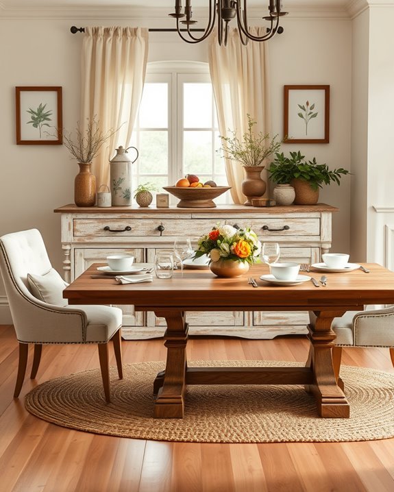 farmhouse buffet dining charm