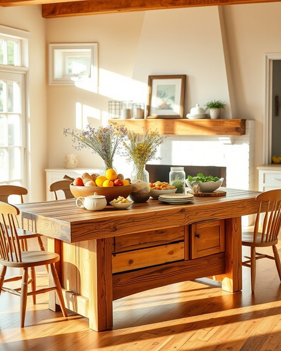 farmhouse buffet table storage