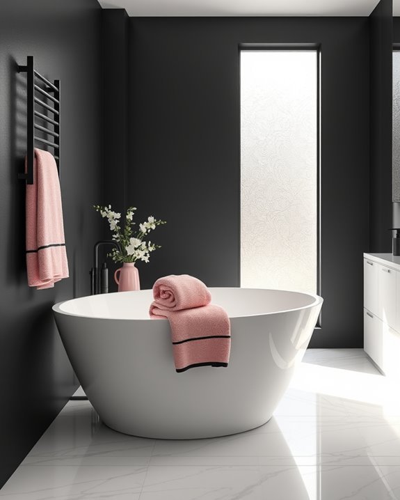 feminine black and pink linens