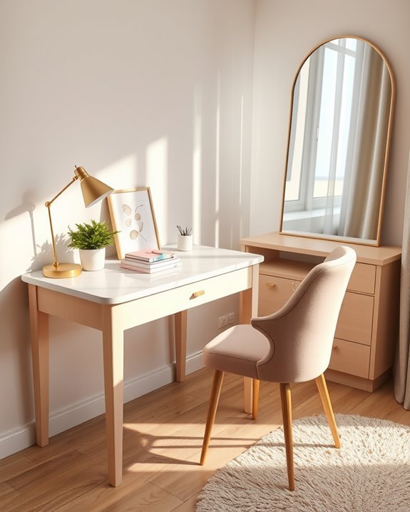 feminine functional workspace design