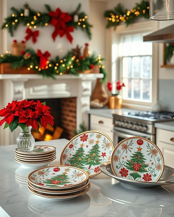 festive decorative holiday plates
