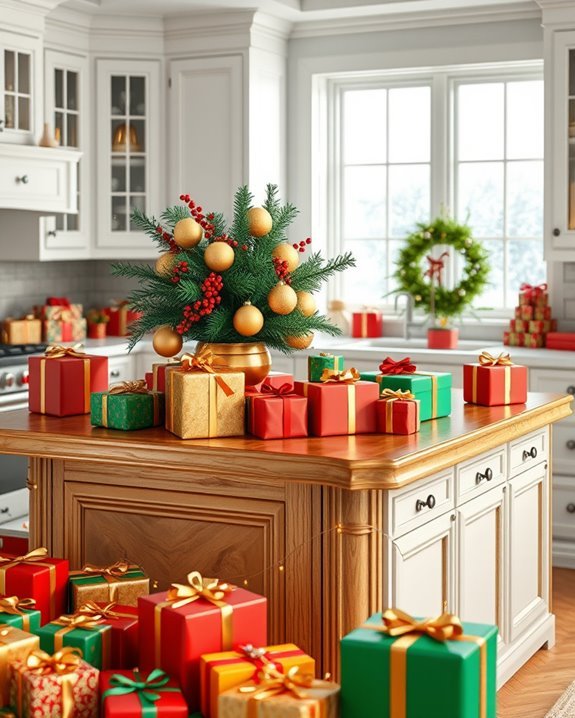 festive gift wrapping station
