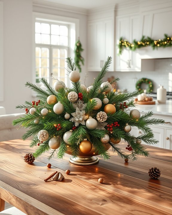 festive holiday kitchen centerpiece