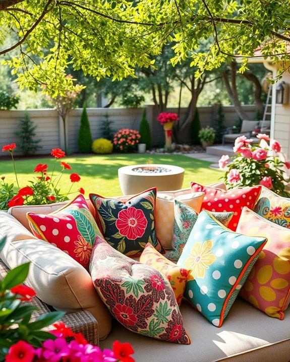 festive outdoor pillow accents
