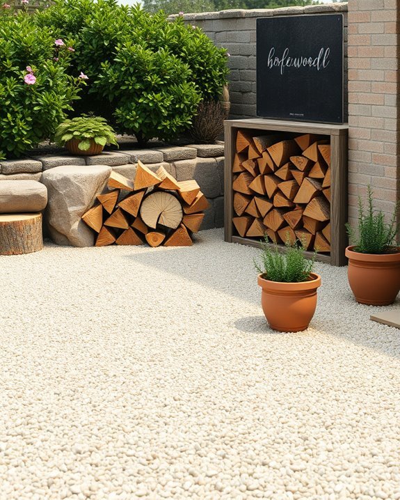 firewood rack enhances patio