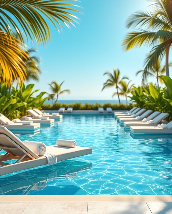 floating relaxation by pool