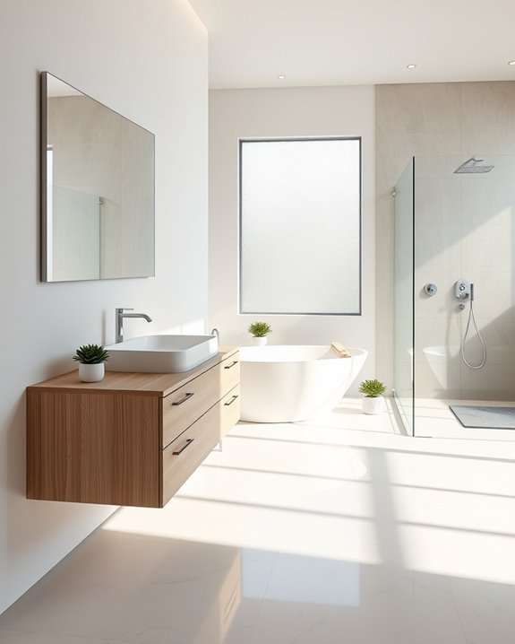 floating vanities enhance spaciousness