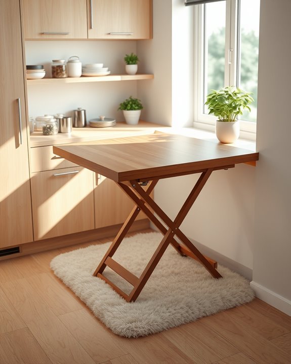 folding tables maximize corner space