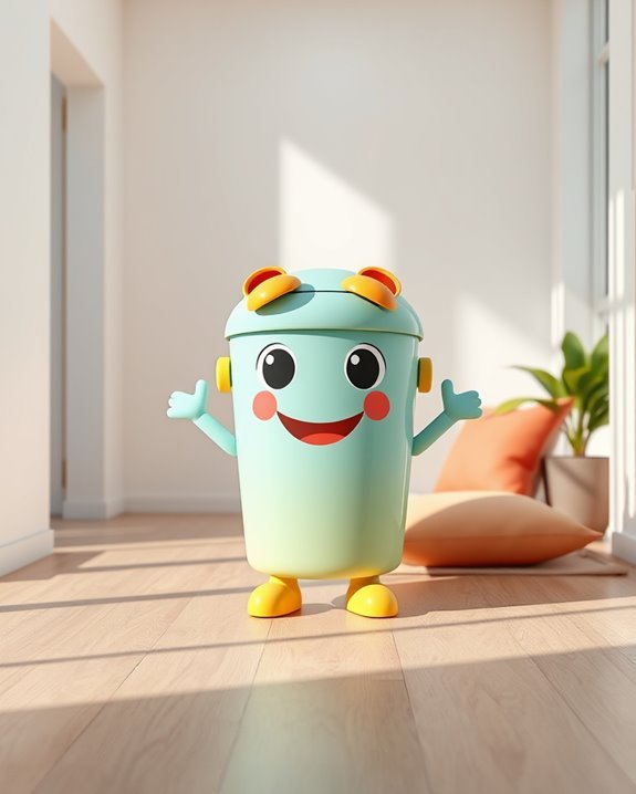 fun cartoon character dustbin
