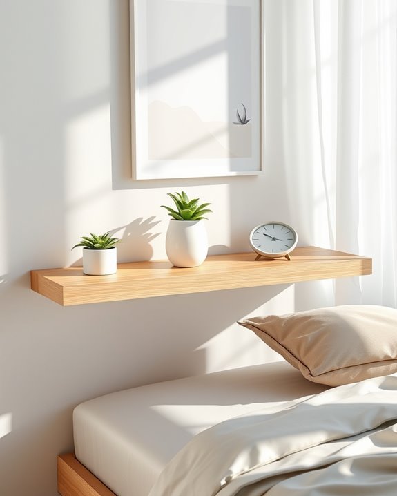 functional minimalist floating shelves