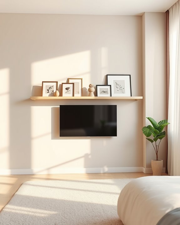 gallery shelf above tv