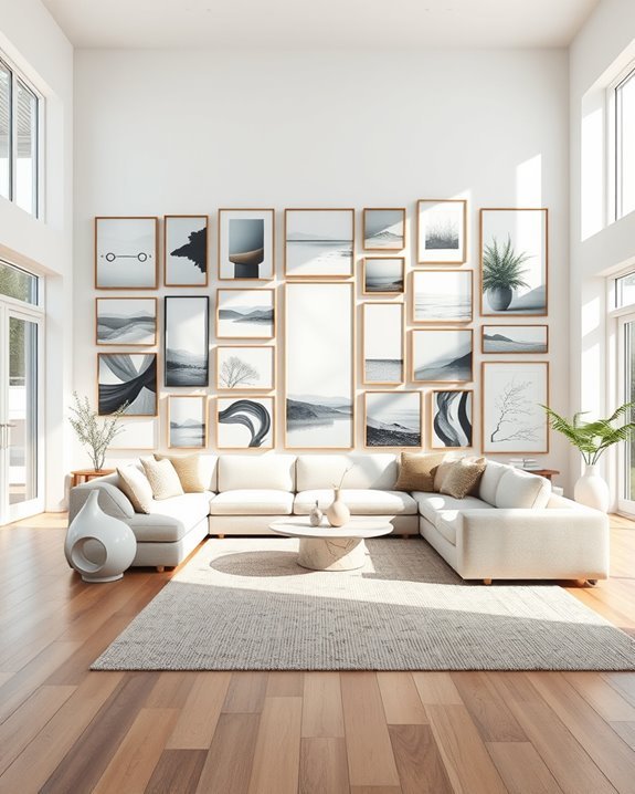 gallery wall art arrangement