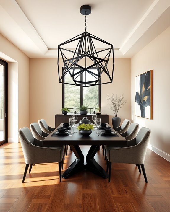 geometric black chandelier elegance