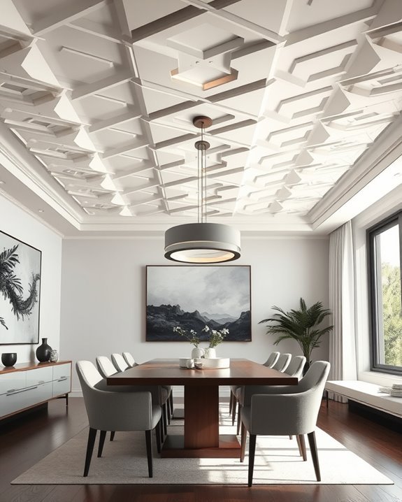 geometric ceiling design elegance